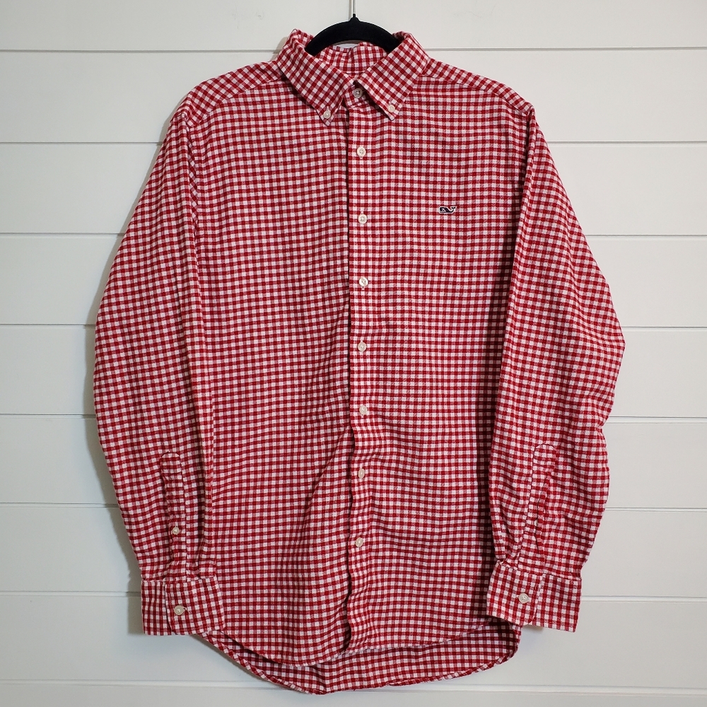 Vineyard Vines Men's‎ Slim Fit Whale Checked 100% Cotton Shirt. Size M